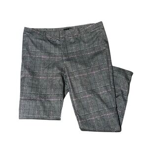 KUT From the‎ Kloth Plaid Career Cropped Trouser Pants Stretch Gray Purple SZ 16